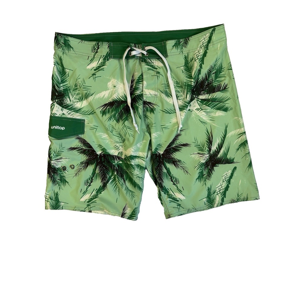 Unitop Men's 38 Green Tropical Board‎ Shorts Swim Trunks Surf Beach Vacation
